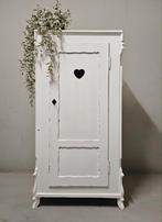 Antieke brocante witte Biedermeier eendeurskast vintage kast, Antiek en Kunst, Curiosa en Brocante, Ophalen of Verzenden