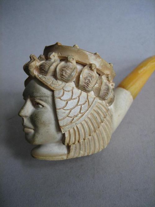 Antieke meerschuim pijp farao Cleopatra Egypte, Antiek en Kunst, Antiek | Overige Antiek, Ophalen of Verzenden