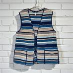 Annikki Karvinen Gilet Mt L Blauw Beige Streep Fins Handmade, Maat 42/44 (L), Zo goed als nieuw, Ak, Ak