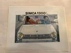 Simca 1300 folder jaren 70, Overige merken, Ophalen of Verzenden, Zo goed als nieuw