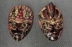 Uit Indonesië: 2st gekleurde Balinese Maskers zgan, Ophalen of Verzenden