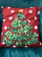 Twee kussenhoezen rood kerstboom print groen Nieuw kerstster, Ophalen of Verzenden, Nieuw