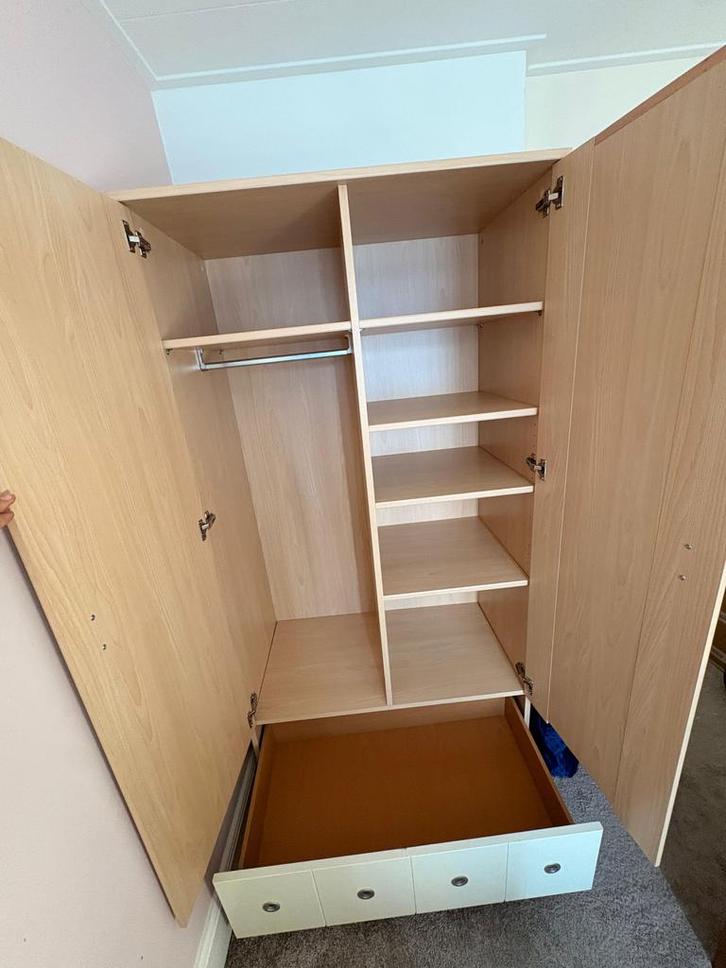 Kast met spiegeldeur, Huis en Inrichting, Kasten | Kledingkasten, Gebruikt, 150 tot 200 cm, 100 tot 150 cm, 50 tot 75 cm, Met lade(s)