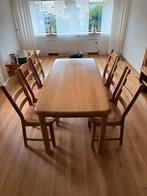 Massieve Eiken Tafel + 6 Massieve Eiken Stoelen, Huis en Inrichting, Tafels | Eettafels, Ophalen, Gebruikt, Eikenhout, 50 tot 100 cm