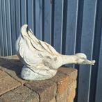 Spuitfiguur eend voor vijver, tuinbeeld, tuinbeelden, Tuin en Terras, Tuinbeelden, Ophalen of Verzenden, Gebruikt, Beton, Dierenbeeld