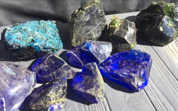 ZGAN. Glazen stenen, sierglas stenen voor tuin of vijver  beschikbaar voor biedingen