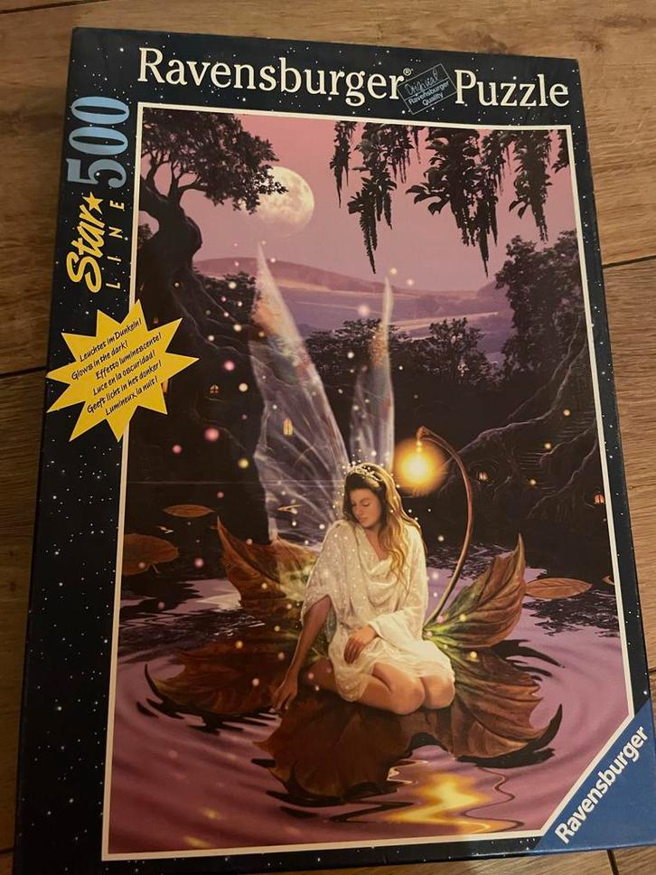 Kinderpuzzel - 500 stukjes Glow in the Dark van Ravensburger, Hobby en Vrije tijd, Denksport en Puzzels, Zo goed als nieuw, Legpuzzel