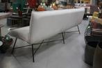 Luxe lange eetkamerbank Vidar Jess metaal stof naturel 290cm, Ophalen, Zo goed als nieuw, Metaal