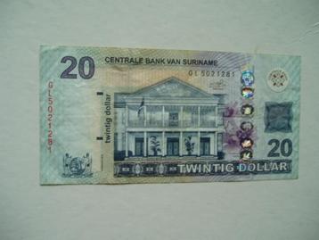 1397. Suriname, 20 dollars 2019. beschikbaar voor biedingen