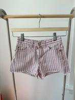 Korte meisjes jeansshorts met roze-witte streepjes, Mango, Ophalen of Verzenden, Gebruikt, Meisje, Broek