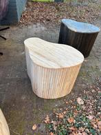 Houten Salontafel met Marmer Blad, Ophalen, Minder dan 45 cm, Gebruikt, 55 tot 75 cm