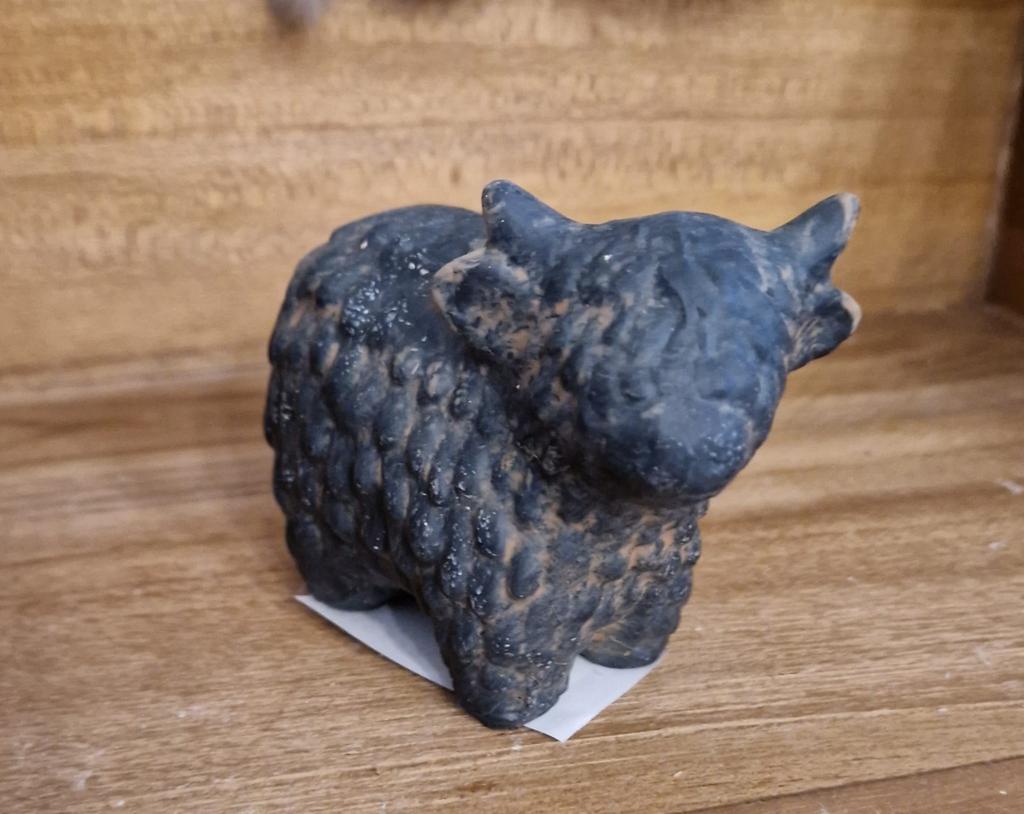 Bruine aardewerk Schotse hooglander beeld, Ophalen of Verzenden