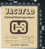 Sticker: Vacuflo  - Bouw en Exploitatie Maatschappij Coppus, Ophalen of Verzenden, Zo goed als nieuw, Bedrijf of Vereniging