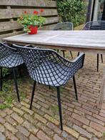 Zwarte kunstststof tuinstoelen webbing kwantum, Ophalen of Verzenden, Gebruikt, Kunststof