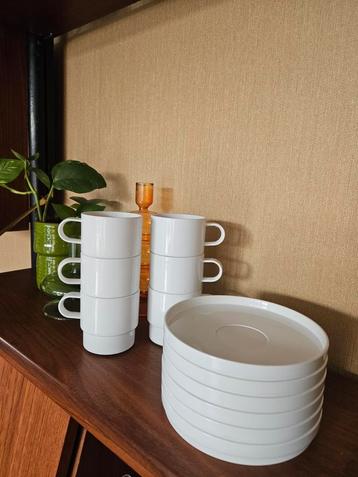 6x mepal kop en schotel wit beschikbaar voor biedingen