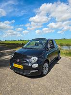 Fiat 500 Cabrio 2017 • Zwart • 46.000 km • APK 11/2025, Auto's, Cabriolet, Zwart, Origineel Nederlands, Handgeschakeld