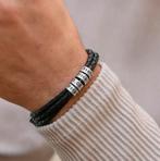 Papa armband met naam, Verzenden, Nieuw, Zwart
