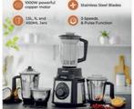 1000W SET 5-in-1 Mixer Blender Juicer 1.5L + bekers rvs, 1 tot 2 liter, Nieuw, 3 snelheden of meer, Ophalen of Verzenden
