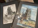 Ets Grote Kerk Dordt door Janssen (1885-1957), Antiek en Kunst, Ophalen of Verzenden