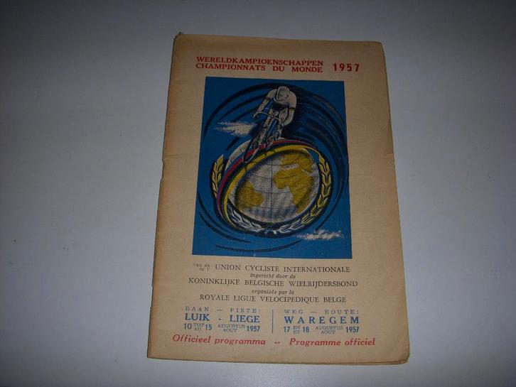 Programmaboekje Wereldkampioenschappen Wielrennen 1957, Verzamelen, Sportartikelen en Voetbal, Gebruikt, Boek of Tijdschrift, Overige sporten