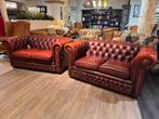 Originele Springvale chesterfield bankstel 2 x 2 zits rood, Antiek en Kunst, Antiek | Meubels | Stoelen en Banken, Ophalen of Verzenden
