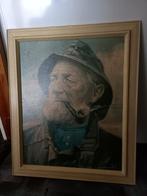 schilderij Man met de pijp, Minder dan 50 cm, Gebruikt, Overige typen, Ophalen of Verzenden