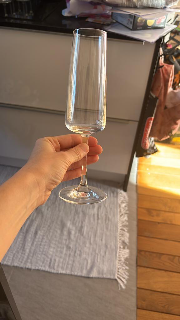 Schott Zwiesel Champagneglazen - 8 stuks, Huis en Inrichting, Keuken | Servies, Zo goed als nieuw, Glas of Glazen, Effen, Glas