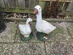 Ganzen van beton., Tuin en Terras, Tuinbeelden, Ophalen, Gebruikt, Beton, Dierenbeeld
