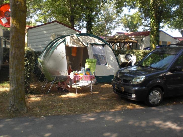 6 p tunneltent Obelink met toebehoren keuken en bagagewagen, Caravans en Kamperen, Tenten, tot en met 6, Zo goed als nieuw, Ophalen