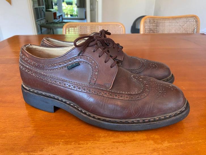Paraboot long wing brogue schoenen 41,5, vintage, Kleding | Heren, Schoenen, Zo goed als nieuw, Boots, Bruin, Ophalen of Verzenden