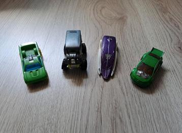 4x Hot wheels auto super volt low flow purple transit bus beschikbaar voor biedingen