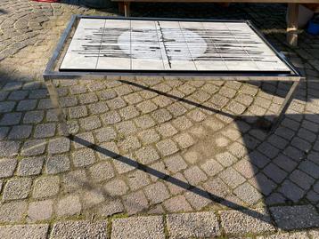 Vintage jaren 60 salontafel keramiek gesigneerd beschikbaar voor biedingen