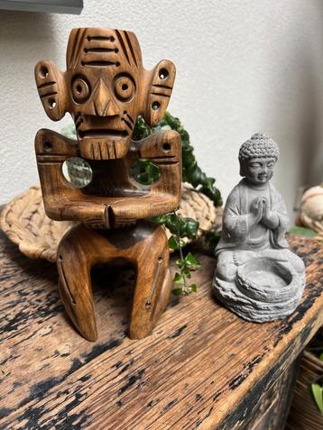 Taino caribbean god houtsnijwerk beeld uniek Houtsnijwerk beschikbaar voor biedingen