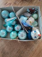 Kerstballen Bleu parlemoer schoentjes vogeltjes., Ophalen of Verzenden, Gebruikt