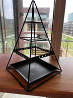 Sieradenrek oorbellen met ringenbakje en gouden opbergdoos, Sieraden, Tassen en Uiterlijk, Overige Accessoires, Ophalen, Gebruikt