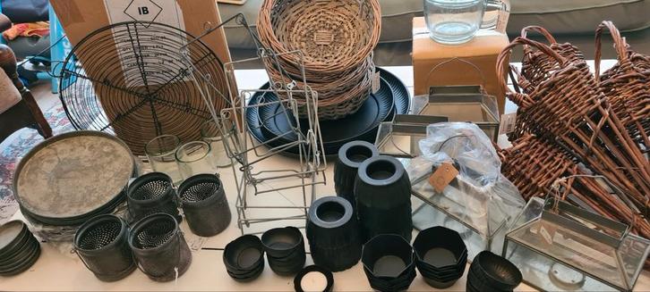 Partij nieuwe Iblaursen art. oa windlichten manden dienblad, Huis en Inrichting, Woonaccessoires | Overige, Nieuw, Ophalen