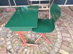 Oud schoolbankje en stoeltje, Kinderen en Baby's, Kinderkamer | Tafels en Stoelen, Ophalen, Gebruikt, Tafel(s) en Stoel(en)
