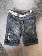 Donkerblauwe broek Met bloemen riem maat 62 h4, Broekje, Meisje, Onbekend, Ophalen of Verzenden
