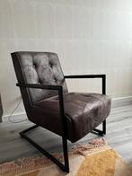 Lounge stoel suède leer bruin, Huis en Inrichting, Fauteuils, Leer, Ophalen of Verzenden, Zo goed als nieuw