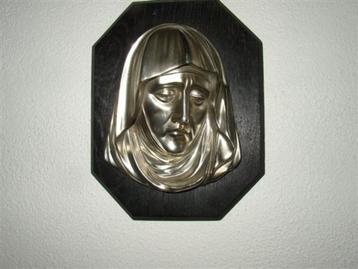 VINTAGE MARIA BEELD OP ZWART HOUT 24 x 18 CM € 20,00 beschikbaar voor biedingen