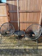 Twee zwarte lounge stoelen Formentera, met tafeltje, Tuin en Terras, Tuinstoelen, Ophalen, Zo goed als nieuw, Kunststof