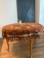 Prachtig vintage  smyrna bruin rond tafelkleed, Ophalen of Verzenden, Zo goed als nieuw, Rond
