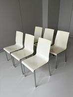 Pedrali Kuadra designstoelen wit chroom eetkamerstoelen, Ophalen, Kunststof, Gebruikt, Wit