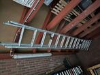 Dubbele uitschuifbare aluminium trap 15 treden gesloten, Doe-het-zelf en Verbouw, Ladders en Trappen, Ladder, Gebruikt, Opvouwbaar of Inschuifbaar