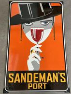 Emaille bord Sandeman groot formaat 82x52 cm, Verzamelen, Ophalen of Verzenden, Gebruikt, Reclamebord