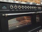 Luxe Fornuis Boretti 120cm mat zwart rvs afzuigkap GASOVEN, 60 cm of meer, Ophalen of Verzenden, Zo goed als nieuw, Energieklasse A of zuiniger