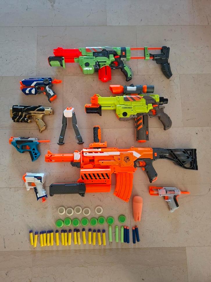 Nerf Geweren en Accessoires - Diverse, Kinderen en Baby's, Speelgoed | Buiten | Actiespeelgoed, Gebruikt, Ophalen