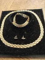 goud kleurige ketting, armband en oorbellen, Ophalen of Verzenden, Gebruikt, Overige kleuren, Overige materialen