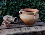 Terracotta Bloempot pot met oortjes +-19cm hoog Miekje's, Tuin en Terras, Bloempotten, Rond, Ophalen of Verzenden, Zo goed als nieuw