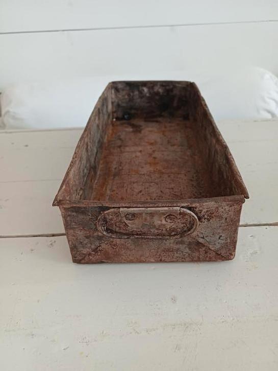 Roestig langwerpig bakje (niet oud), Antiek en Kunst, Curiosa en Brocante, Ophalen of Verzenden